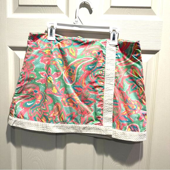 Lilly Pulitzer Spence Skort Pink Green Paisley Mini Skirt Make a Splash Size 4 - Picture 1 of 12